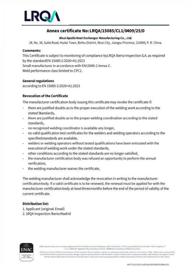 ISO 3834 Certification